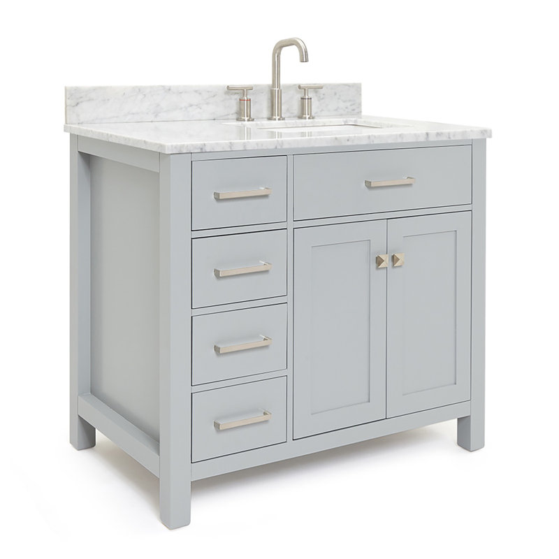 Ensemble de meuble-lavabo simple 37 po Aberdeenshire, gris