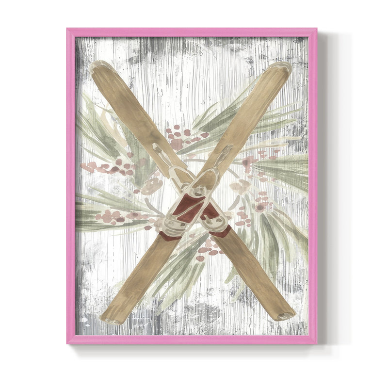 Pinecone Lodge Collection B, reproduction encadrée - bois massif, H 21 po x l 17 po, Rose