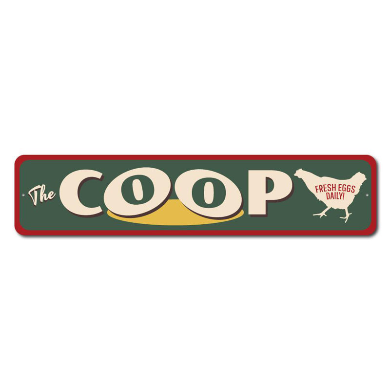 Enseigne Coop, H 4 po x l 18 po x P 0,04 po