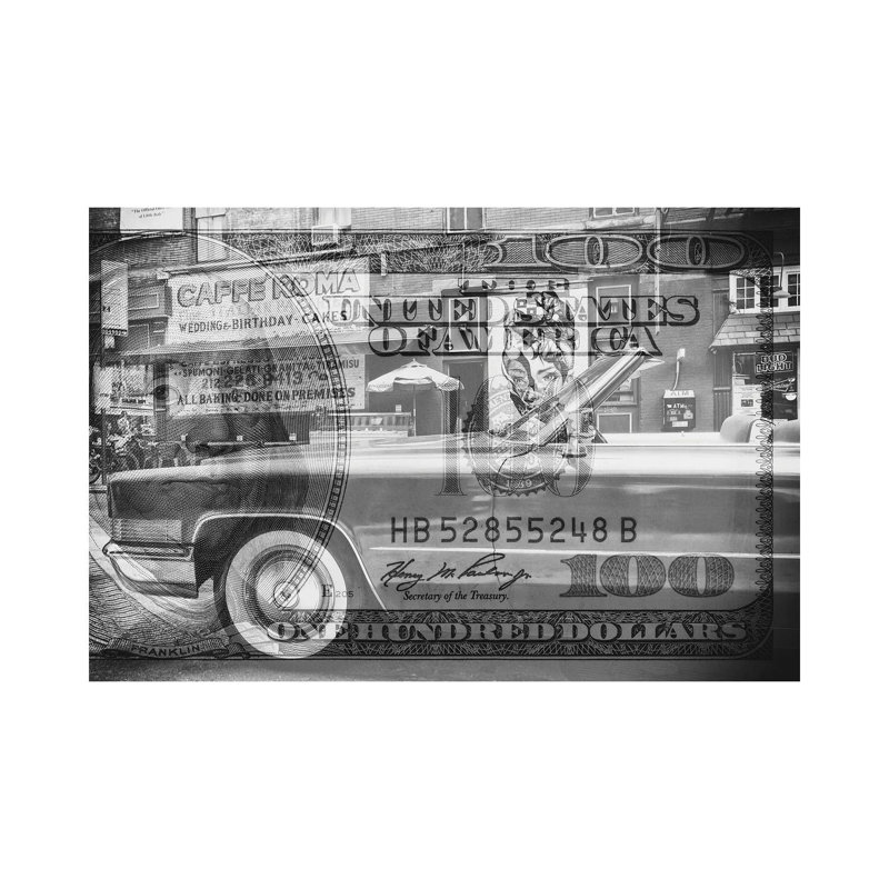 Manhattan Dollars - Cadillac - Wrapped Canvas Print, 152.5 cm H x 101.5 cm W
