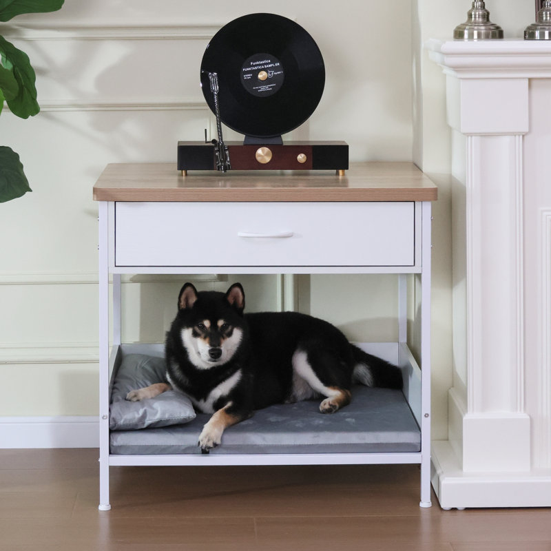 Dog Bed Nightstand, White