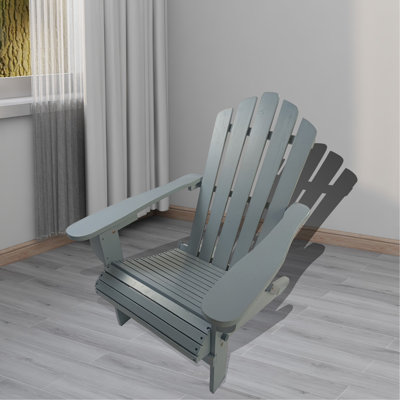 Chaise Adirondack d'extérieur ou d'intérieur en bois, pliable, gris