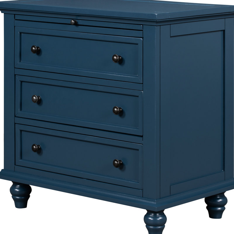 3 armoires en bois bleues et polyvalentes avec table de bout bleue, fabriquées avec soin pour votre maison, Bleu
