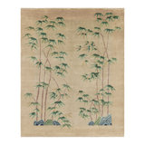 Rug & Kilim’S Chinese Art Deco Style Rug In Beige With Bamboo Floral Patterns