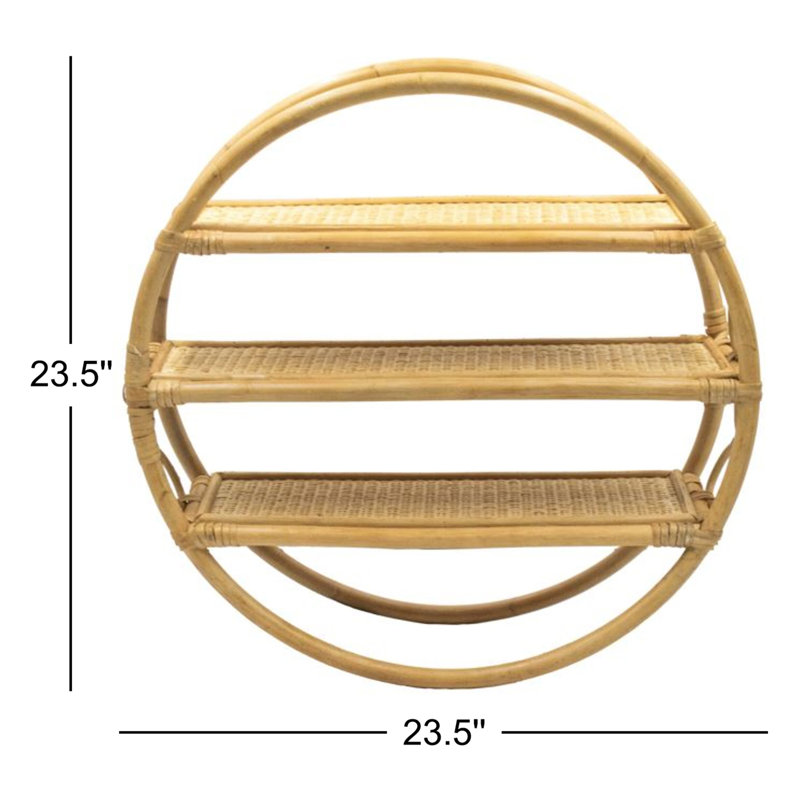 3 Piece Circle Rattan Accent Shelf