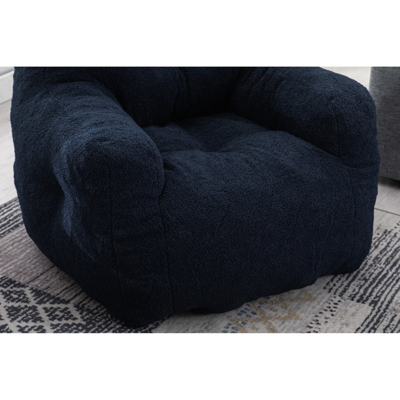 Fauteuil à billes bleu foncé rembourré doux avec tissu confortable, pour la surface de vie Tissu absorbant les chocs en mousse