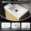 Meuble-lavabo flottant encastré en céramique avec portes de rangement, conception murale pour salle de bain compacte