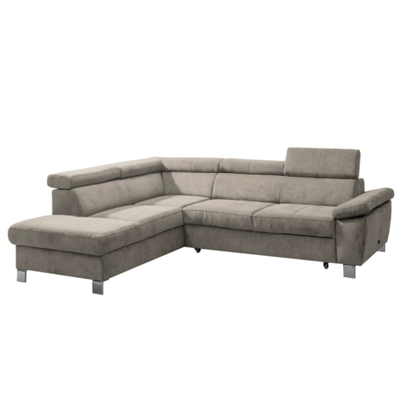 Lucy Upholstered Foldable Corner Sofa with Storage , Left Hand Facing, Tan