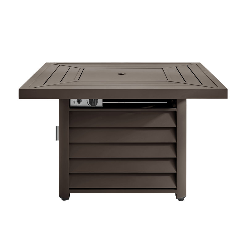 Ensemble de conversation modulaire d'extérieur en osier / rotin 5 personnes (entièrement assemblé) avec coussins et table de foyer en aluminium Baecher