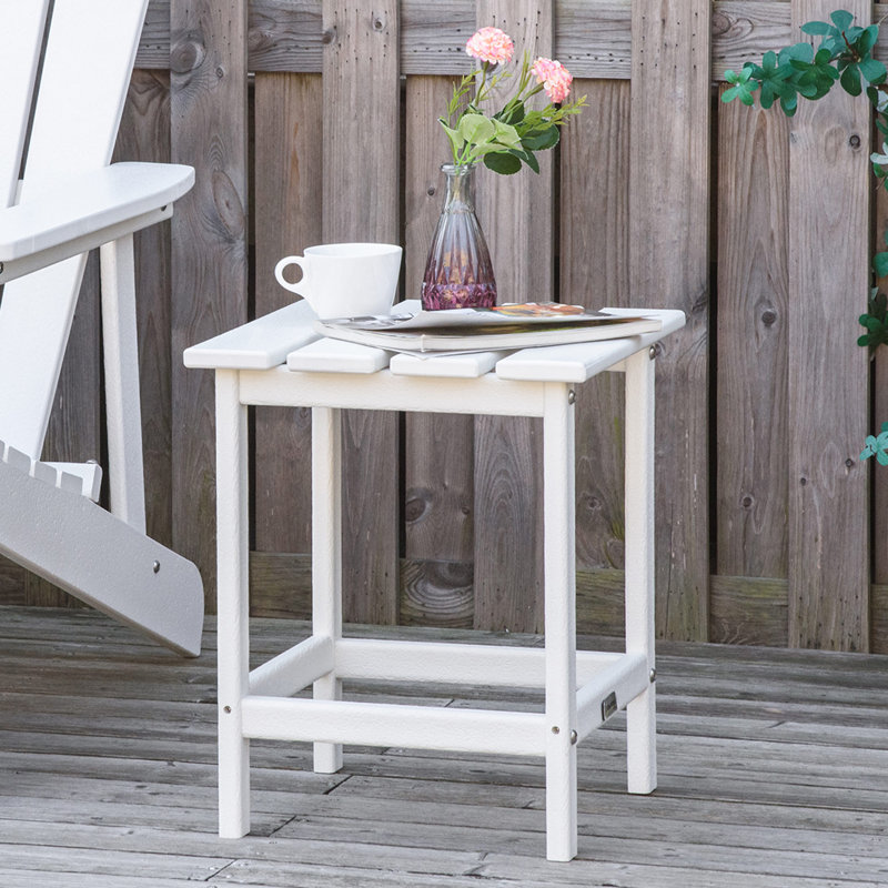 Square Outdoor Side Table , 15'' in. W 15'' in. D, White