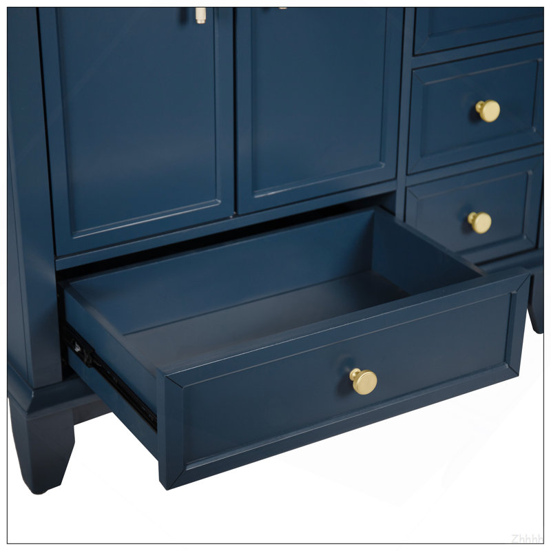Armoire de salle de bain 35,6 ", seulement armoire, bleu, 32.88" H x 36.22" W x 19.06" D, Blue