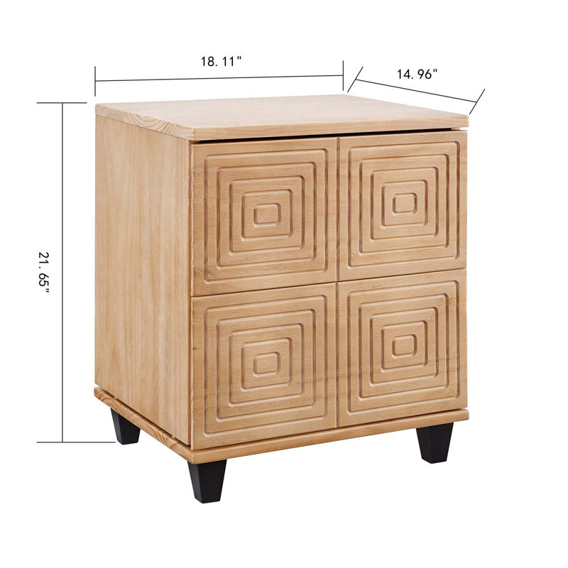 Davar 18.11'' W Nightstand, Beige
