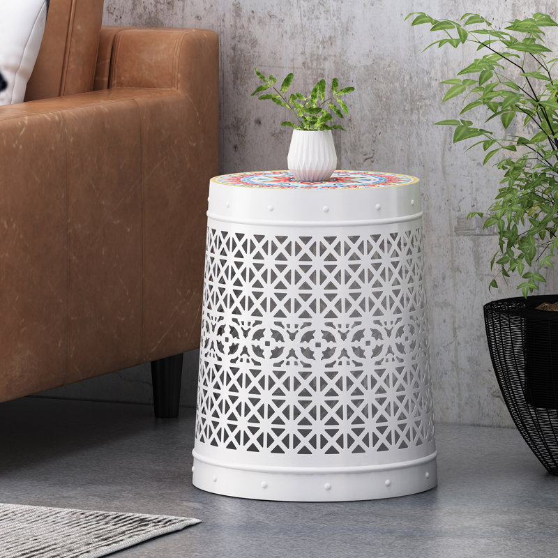 Table de bout tambour, Blanc