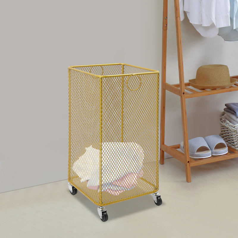 Panier à linge en métal, Doré