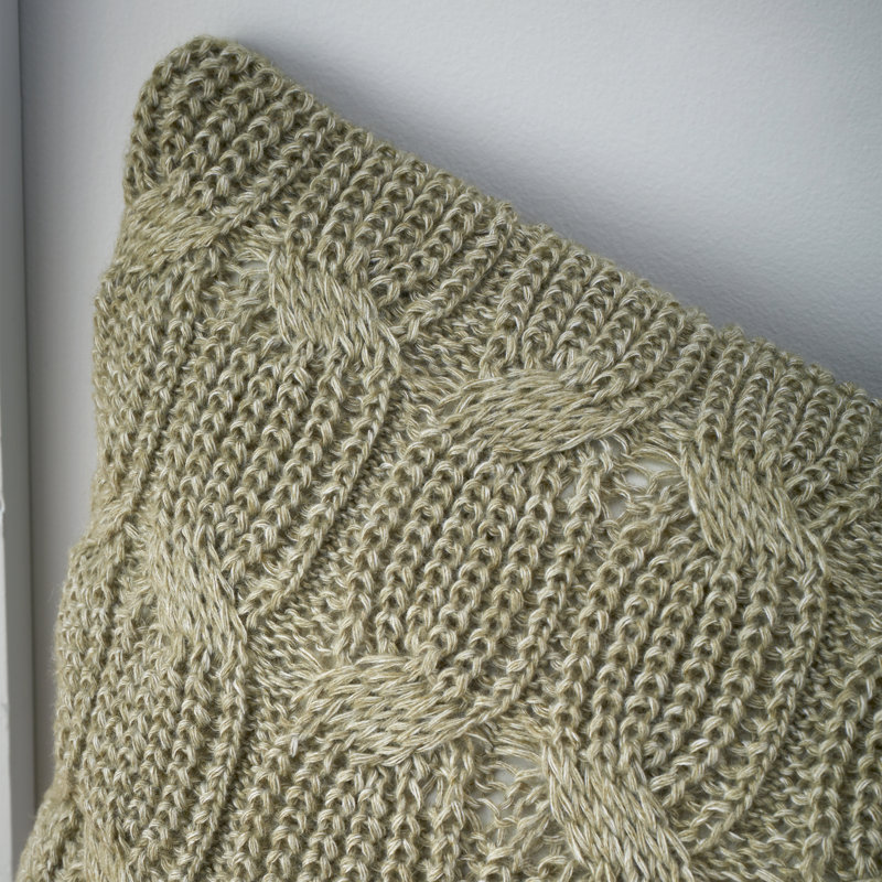 Chunky Marl Knit Cosy Cushion Cover, Green