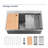Dark Grey Stainless Steel 33"X22" Kitchen Sink Undermount. Single Bowl With Accessories, Fast Draining Aspect, Produced 33"X22"X10" Undermount Sink. Quick Drain System, Quality