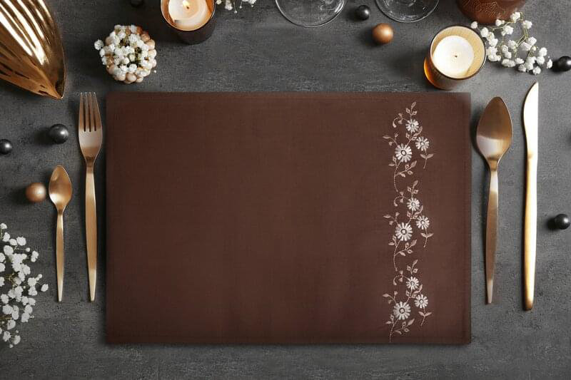 No Pattern And Not Solid Colour Tablecloth, Brown