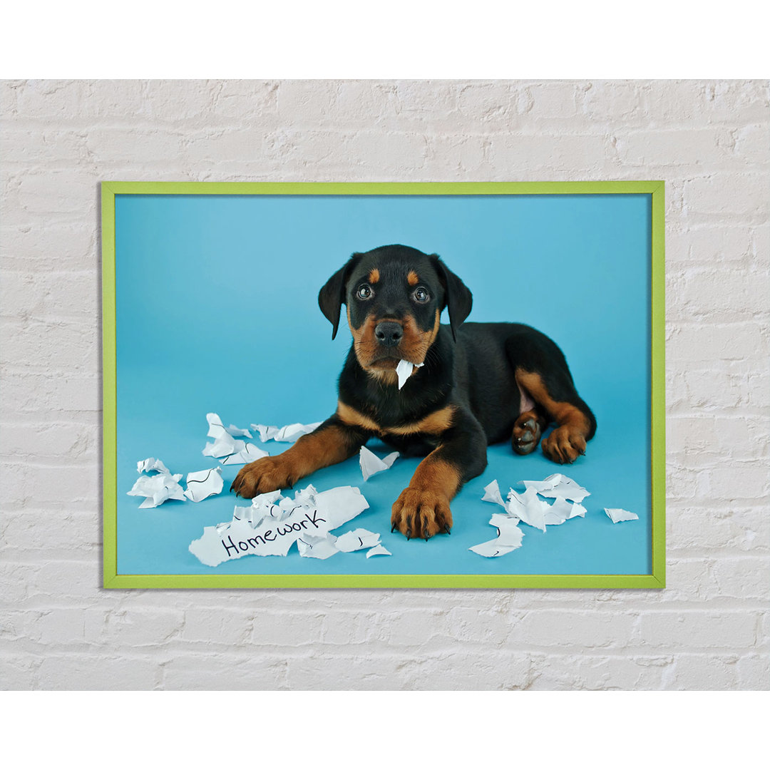 Frecher Rottweiler Welpe Hund - Druck