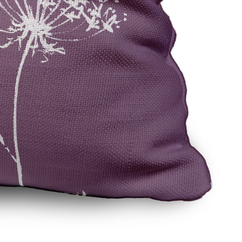 Floral Reversible Throw Pillow, 18" H x 18" W, Purple, Floral 1