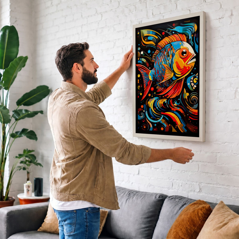 Ornamental Fish Dance Eclectic - Print, 24x16 - 61.0 x 40.6 cm, White Border