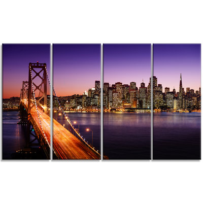 " San Francisco Skyline And Bay Bridge " 4 - Pieces