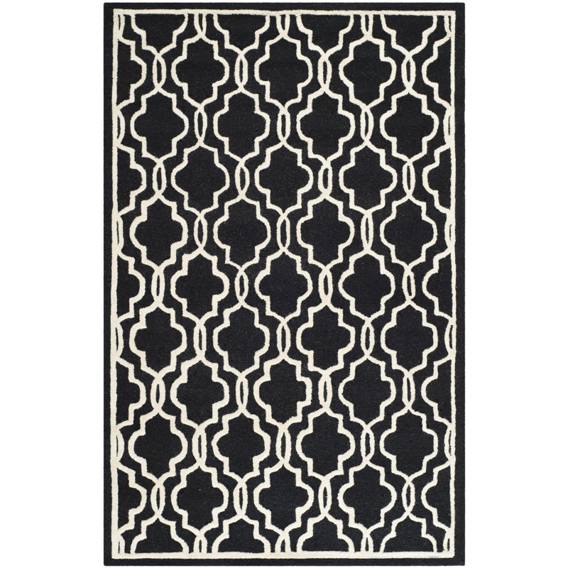 Cannen Hand Tufted Wool Geometric Rug, Rectangle 5' x 8'