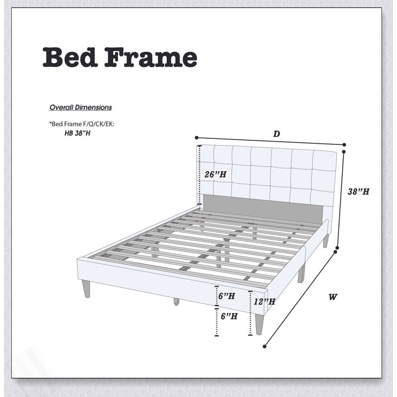 Mobilier de chambre à coucher moderne 1pc California Bed