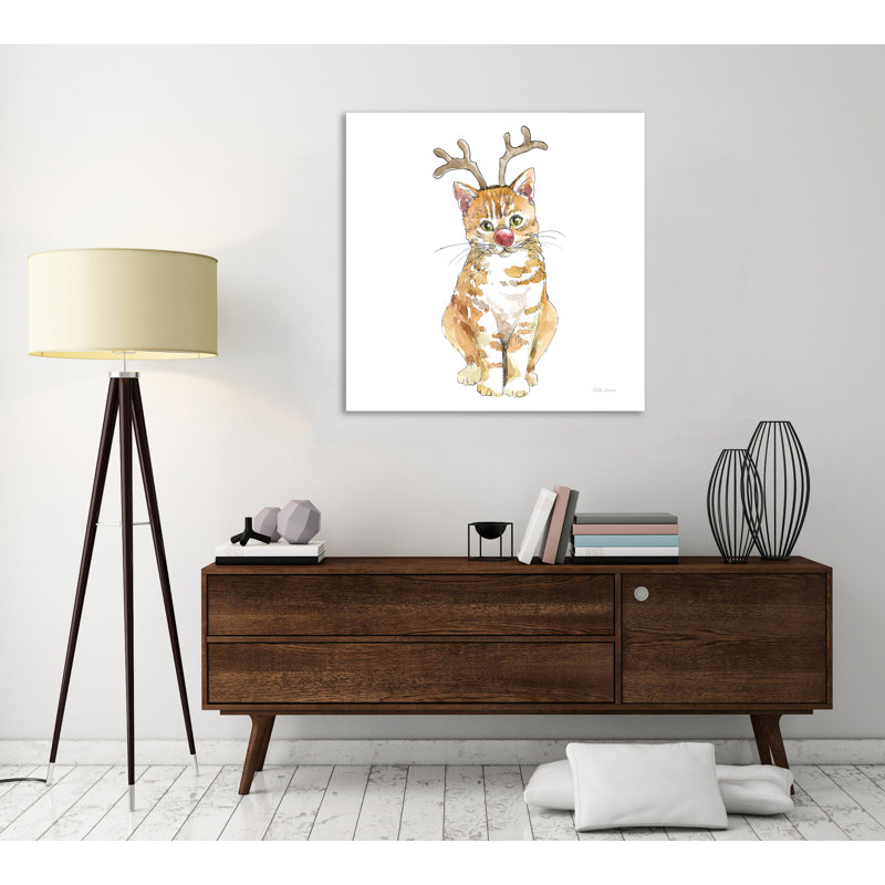 «Christmas Kitties III Square», toile tendue par Beth Grove, H 24 po x l 24 po x P 1,5 po