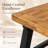 70.75" Acacia Wood Outdoor Dining Table, Natural Brown Wood Top with Black Metal Frame, Slat Panel Rustic Design for Patio & Backyard