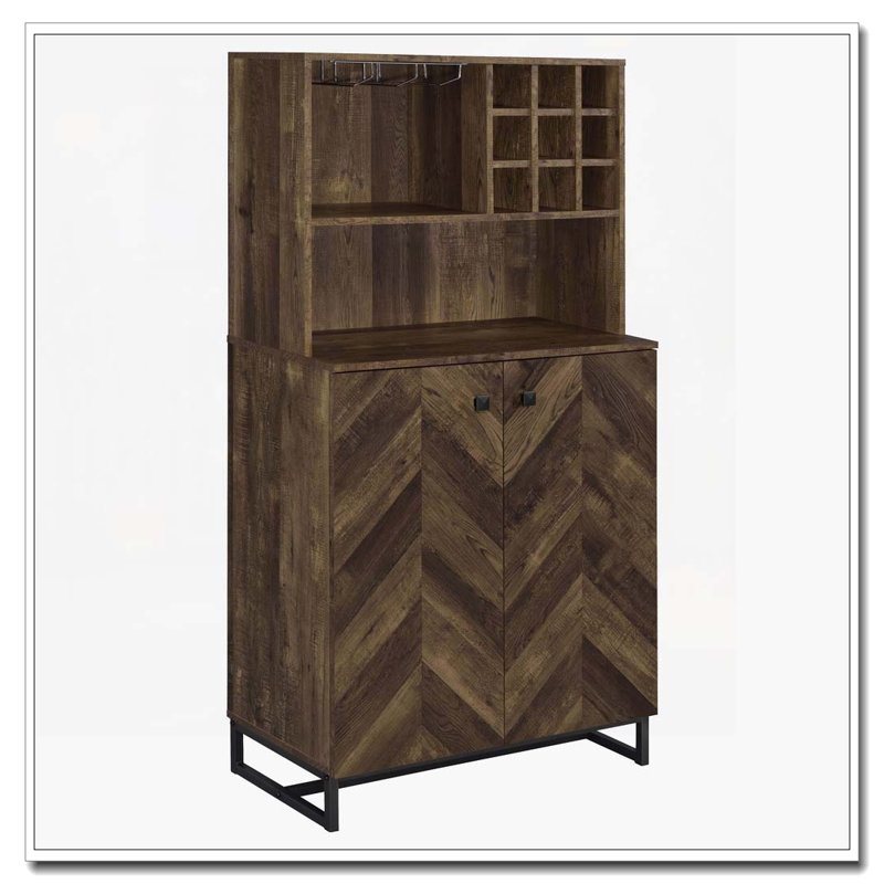 Harlie Rustic Oak 2-doors Wine Cabinet