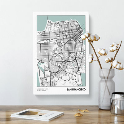 Map San Francisco USA - Wrapped Canvas