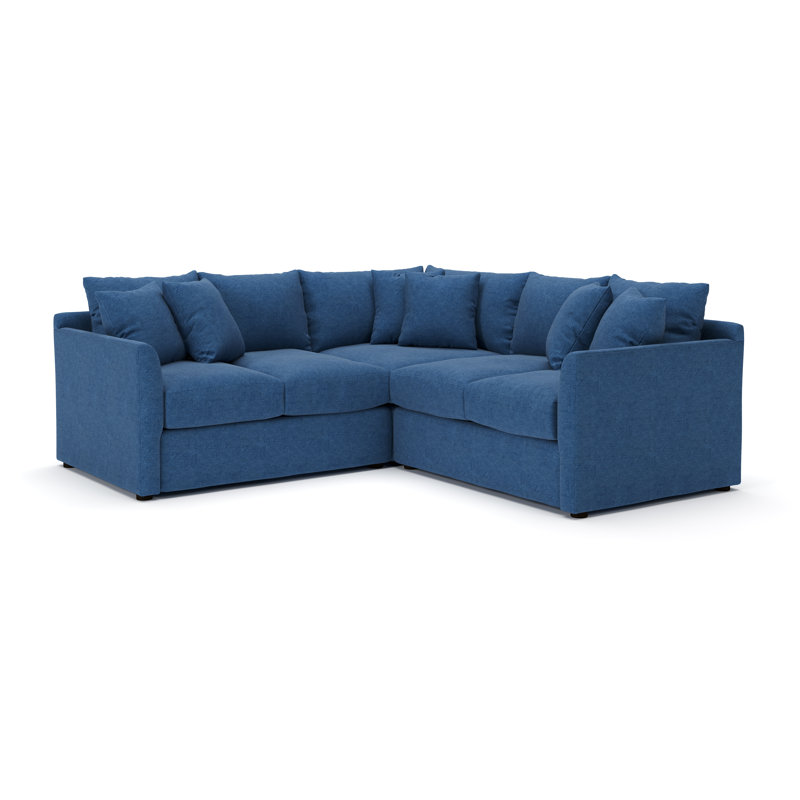 Cecelia Upholstered L-Shaped Sectional, Right Hand Facing, Classic Indigo Denim