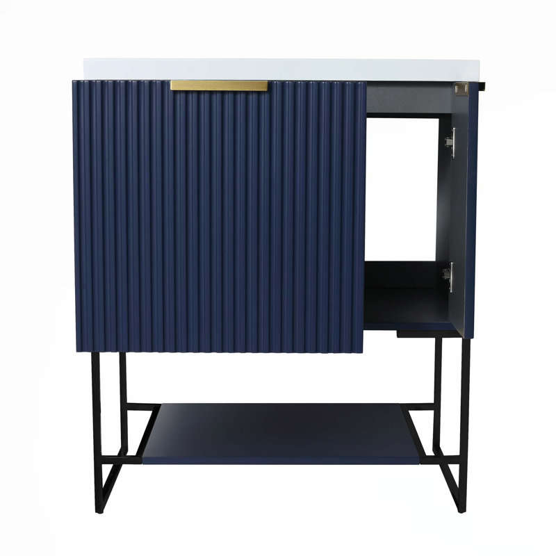Meuble-lavabo autoportant avec lavabo en résine