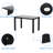 Modern Climbing Table - Black Tempered Glass, Rectangular, Challenging, 170 Lbs Capacity Glass Nightstand For Bedroom Use,