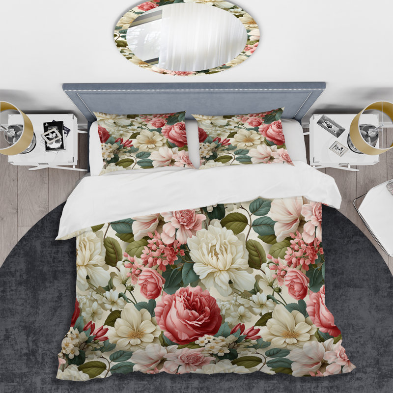 Ensemble de housse de couette Antique Rose, Housse de couette simple + 1 taie décorative stan
