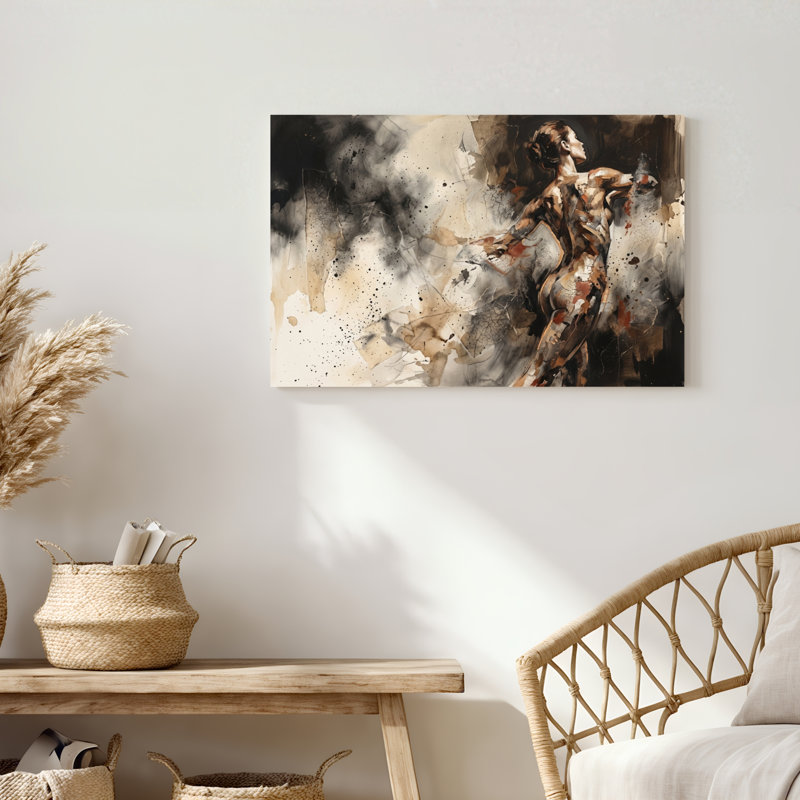 «Gallery Wrap», art mural sur toile pour le salon, la chambre à coucher, le bureau ou le vestibule - décoration murale décorative avec figure abstraite