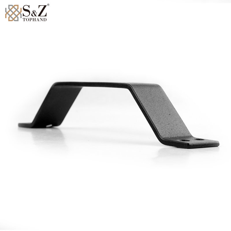 Black Powder Coated Carbon Steel Sliding Barn Door Handle Set