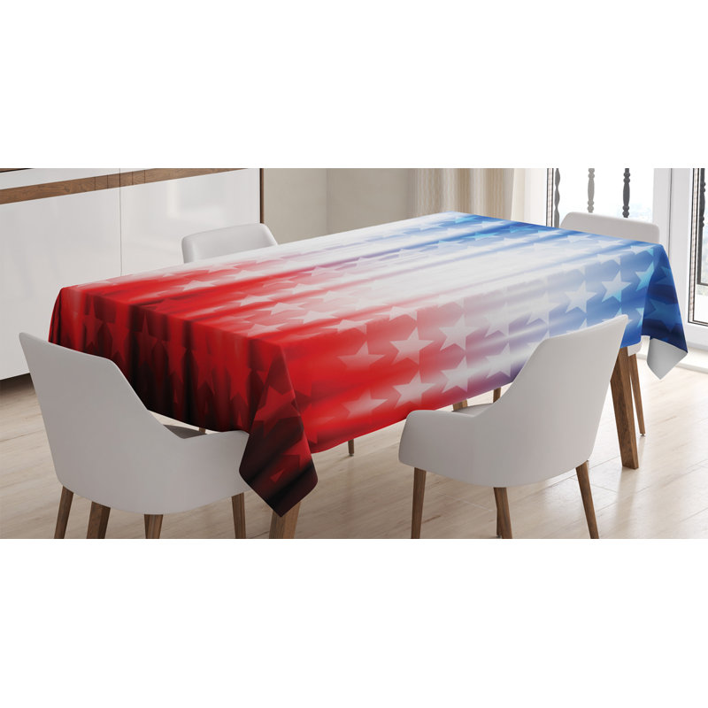 American Flag Dining Room Kitchen Tablecloth, 84" L x 60" W
