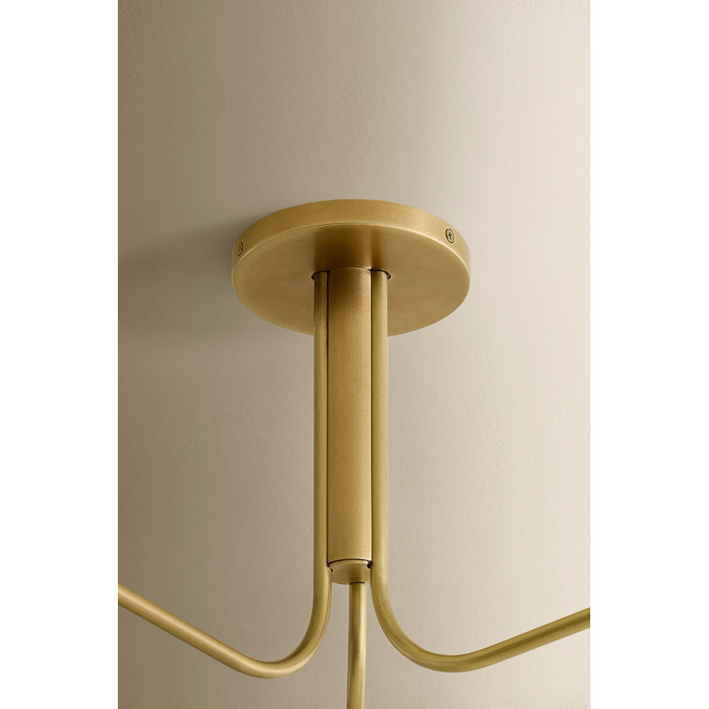 Opalesce 6-Light 2700K Dimmable Integrated LED Semi Flush Mount, Smoke / Black Brass
