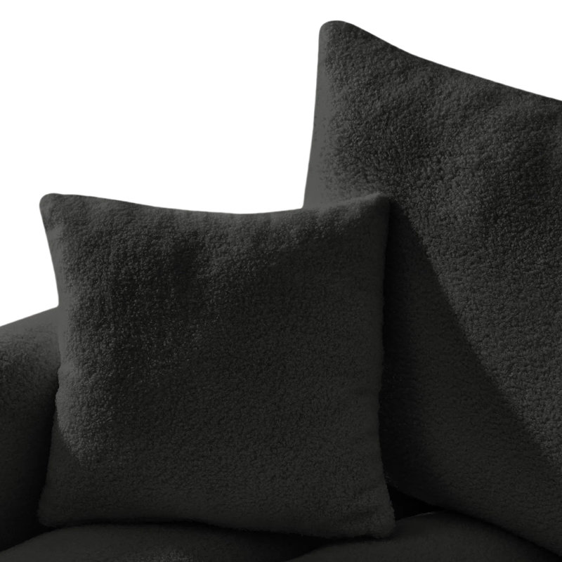 Canapé modulaire 91,7 po en peluche moderne avec chargeur USB et porte-gobelets pour salon / appartement