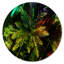 Feuilles tropicales ton sur ton noir - Art mural cercle tropical en métal-68867114