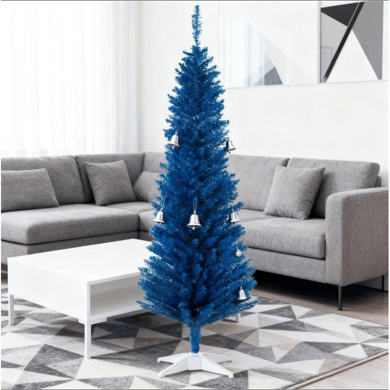 Arbre de Noël au crayon accrocheur, arbre de Noël artificiel avec support robuste pour décoration festive