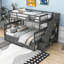 Lit superposé simple sur 3 tiroirs avec tablettes Gerimiah par Harriet Bee-707914446