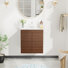Meuble-lavabo mural en noyer avec lavabo