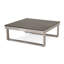 Table basse et coin en aluminium kaki de 29,2 po Profondeur, largeur, hauteur de 27,56 po, poids et surface de 46,45 lb, grain