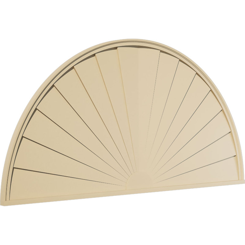 Demi-rond signature fronton en uréthane, brun clair apprêté, 74 po x 37 po x 2 po, Aucune, Rayons de soleil