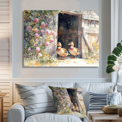 «Ducks Portrait At The Farm III», reproduction d'art moderne en métal, art mural en métal Duck