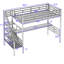 Lit mezzanine simple en métal avec bureau
