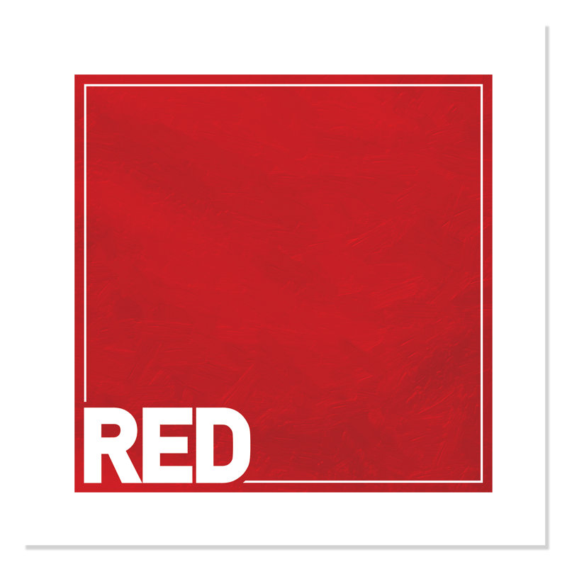 Impression sur papier roulé rouge, H 36 po x l 36 po x P 1 po