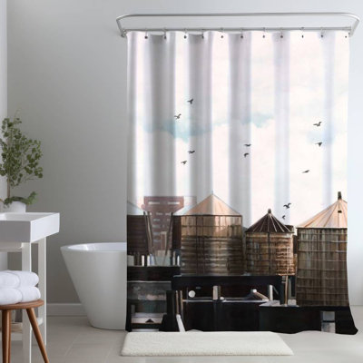 Shower Curtain CI265 – Polyester Shower Curtain, Dye Sublimation Print, 71" W × 74" L
